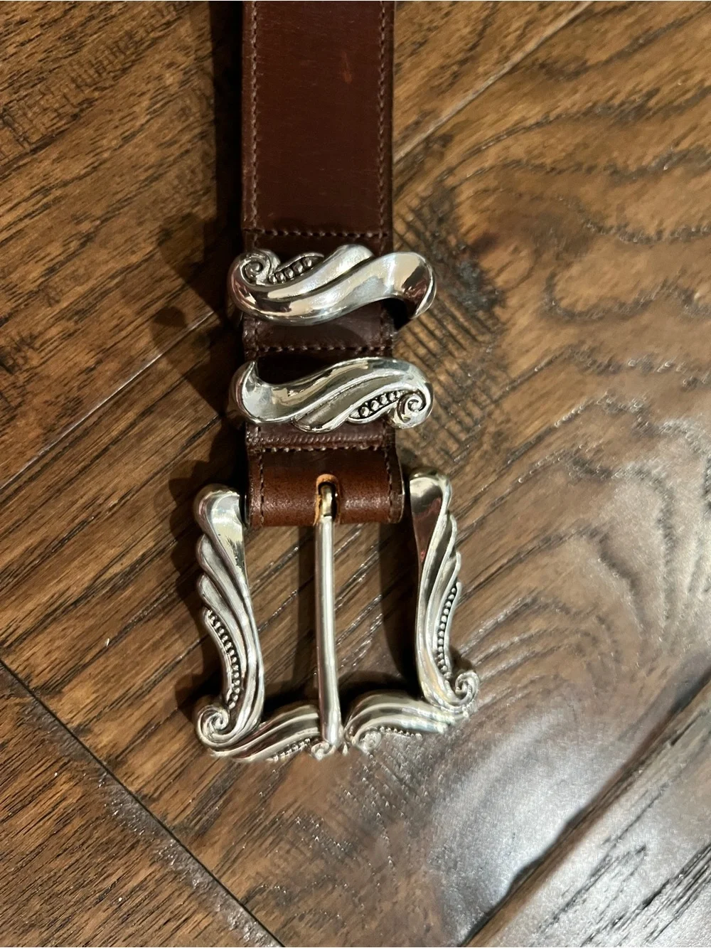 Vintage Lady Nadim Brown Leather Western Concho Belt Size M
